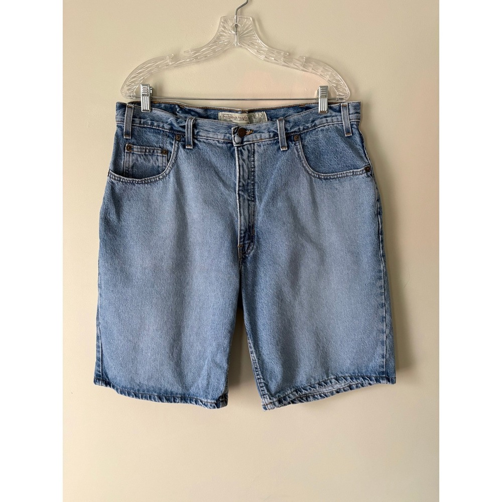 Vintage 90s Abercrombie & Fitch Denim Shorts 36 (Fits 34) Blue Baggy Jorts Skate